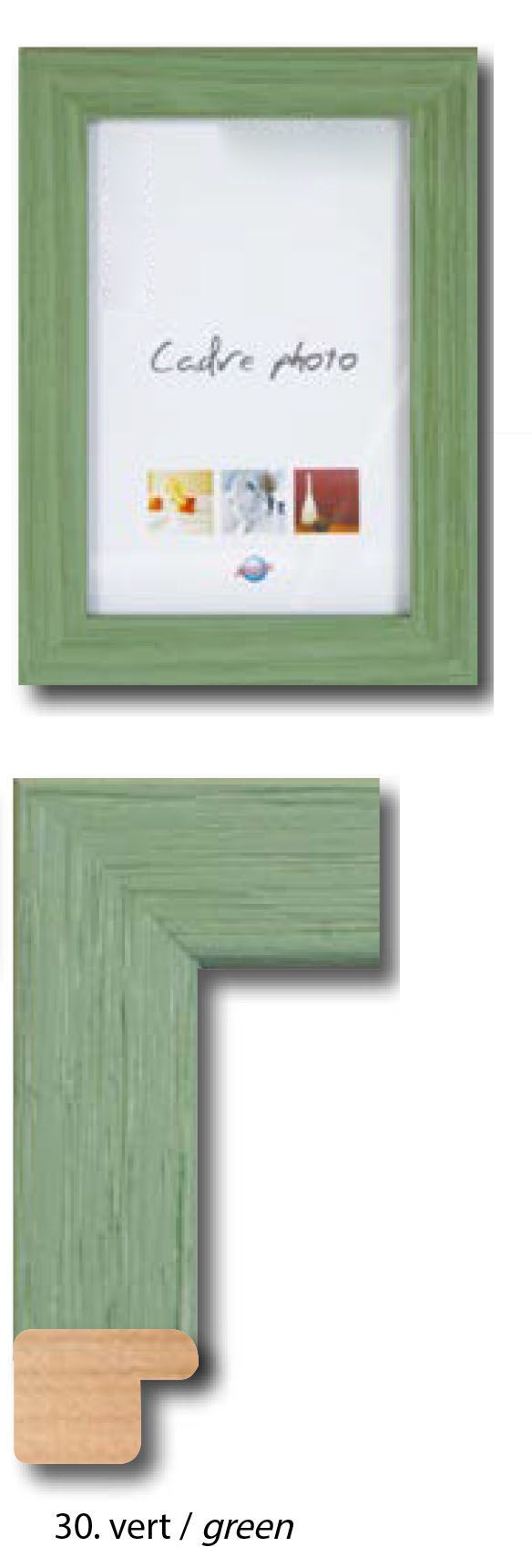 Cadre bois 18 x 24 cm vert